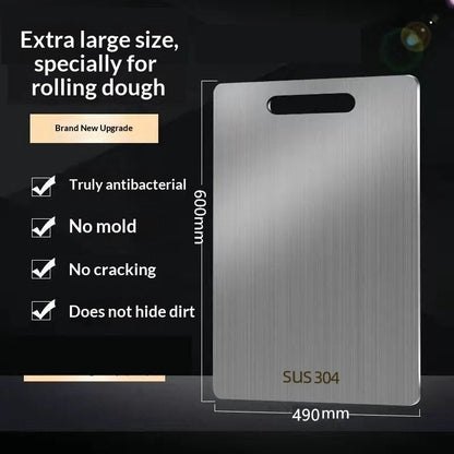 304 Stainless Steel Cutting Board, 316 Large Double-Sided Mold-Proof Chopping Board For Home Kitchen, Cutting & Rolling Dough, Cross-Border Labeling