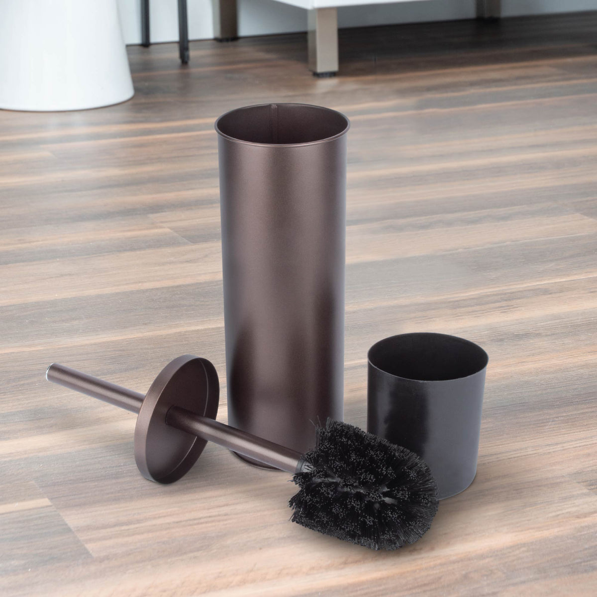 Toilet Brush and Holder (Bronze Finish)