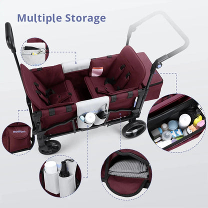 Momfann 2-Seater All-Terrain Stroller Wagon for Kids