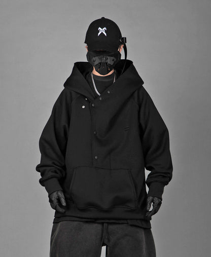 HiH38 Black Layered Hoodie