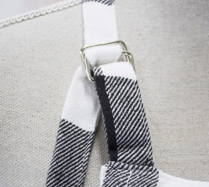 Fennco Styles Black and White Buffalo Check Plaid Cotton Kitchen Home Apron (24" x 36")