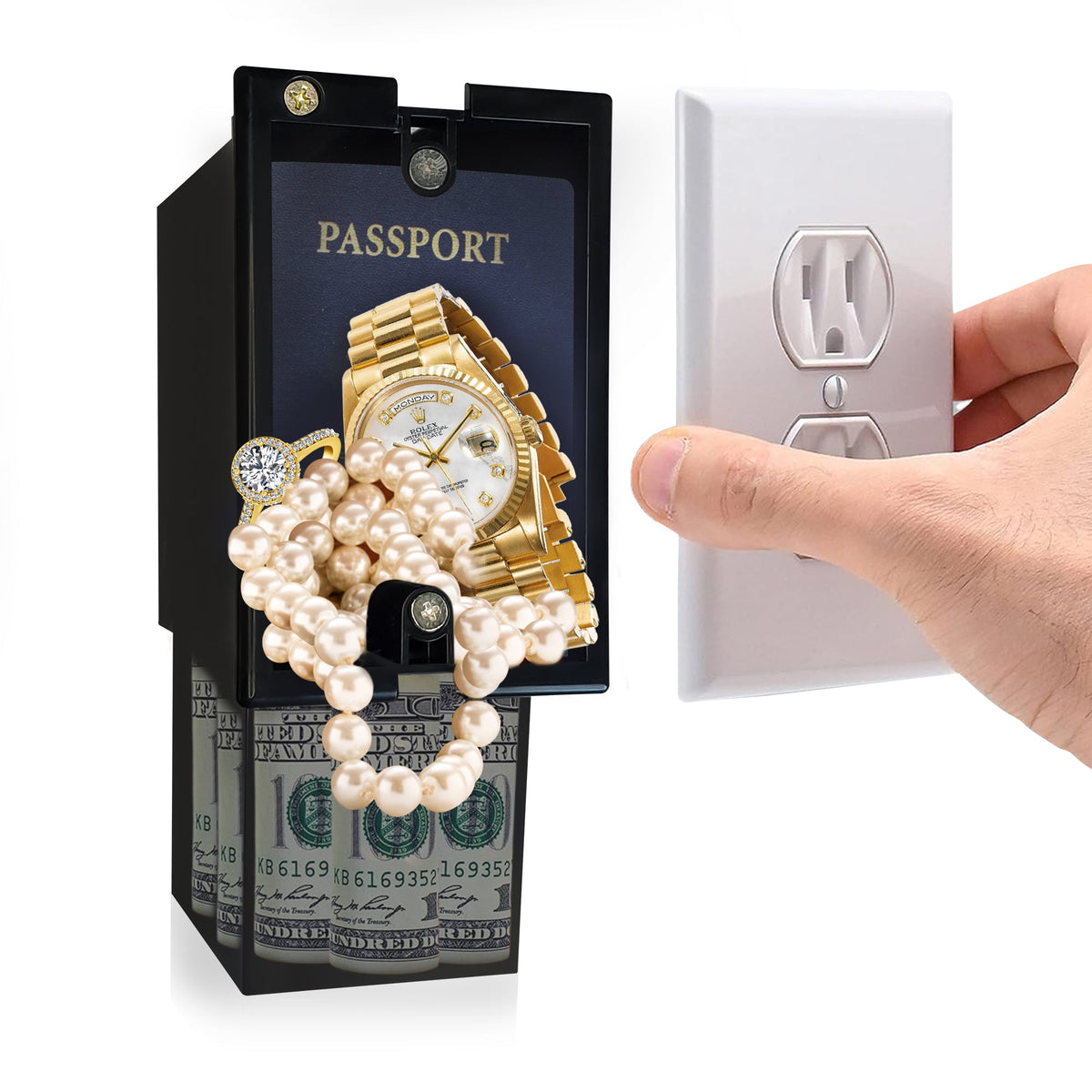 Wall Outlet Diversion Safe - Hidden Home Safe for Discreet Security Wall Safe