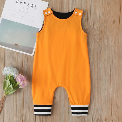 New Baby Boys Girls Outfits Clothes Newborn Baby Kids Rompers Toddler Solid Striped Sleeveless Cotton Jumpsuit Playsuit For Kids