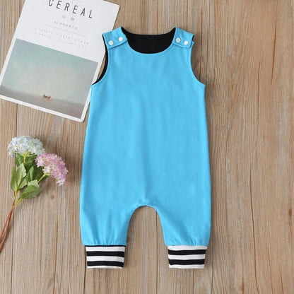 New Baby Boys Girls Outfits Clothes Newborn Baby Kids Rompers Toddler Solid Striped Sleeveless Cotton Jumpsuit Playsuit For Kids