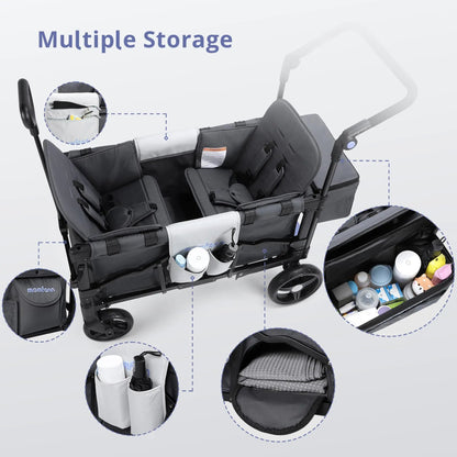 Momfann 4-in-1 Double Stroller Wagon for Kids