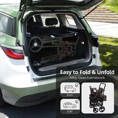 Momfann 4-in-1 Double Stroller Wagon for Kids