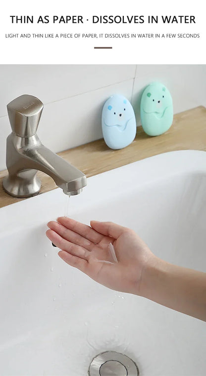 50/150Pcs Travel Soap Sheets Portable Soap Paper Bath Hand Outdoor Travel Cleaning Soap Sheet Fragrance Foam Suitable Camping