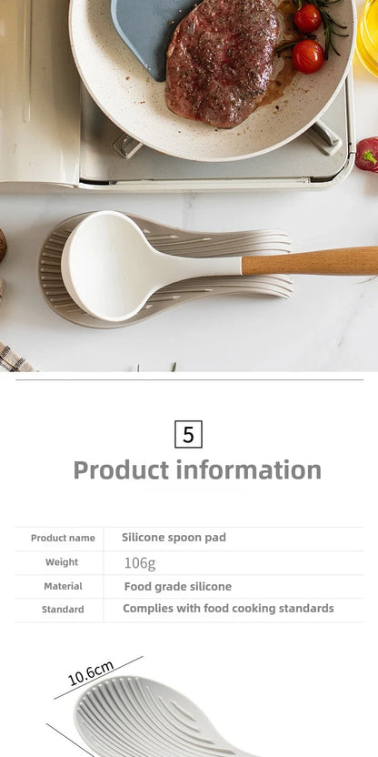 Silicone Kitchen Spoon Holder Tray for Spatulas and Cooking Utensils