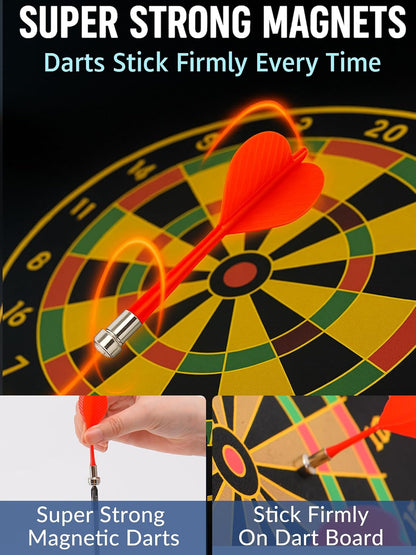 Magnetic Double-Sided Dartboard for Family Games
