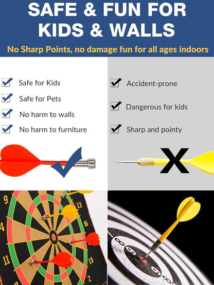 Magnetic Double-Sided Dartboard for Family Games
