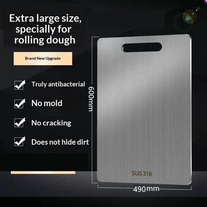 304 Stainless Steel Cutting Board, 316 Large Double-Sided Mold-Proof Chopping Board For Home Kitchen, Cutting & Rolling Dough, Cross-Border Labeling