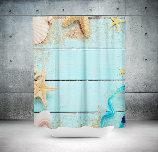 Nautical Bathroom Theme Shower Curtain