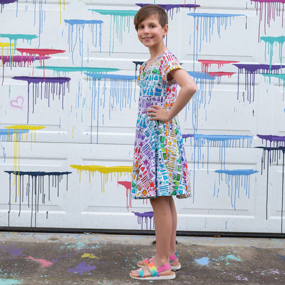 "Smarty Paints" Rainbow Art Supplies Super Twirler Dress with Pockets